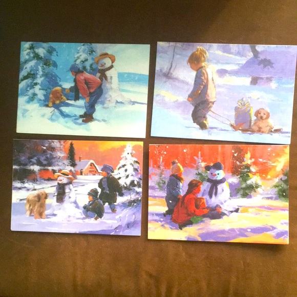 20 CARTES PLAISIRS D’HIVER. 20 Winter Playground Christmas Cards In FRENCH - Picture 1 of 16